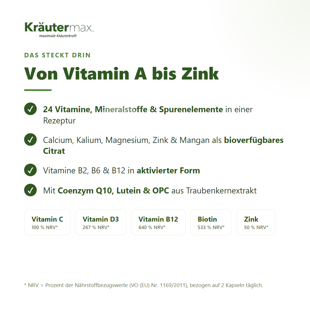 Kräutermax A bis Z Vitamine und Mineralstoffe Kapseln