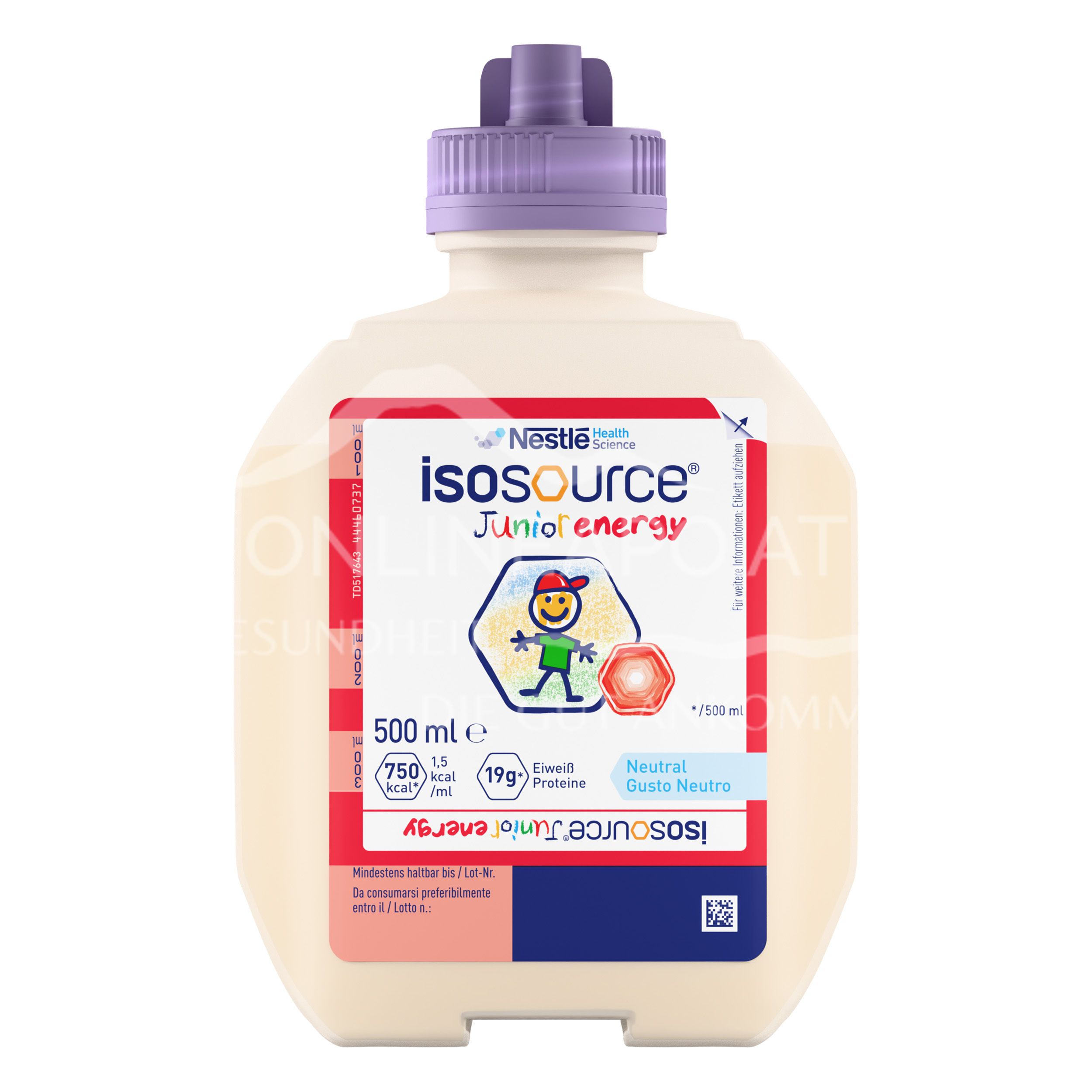 isosource® Junior energy High-calorie basic tube feed, 500 ml