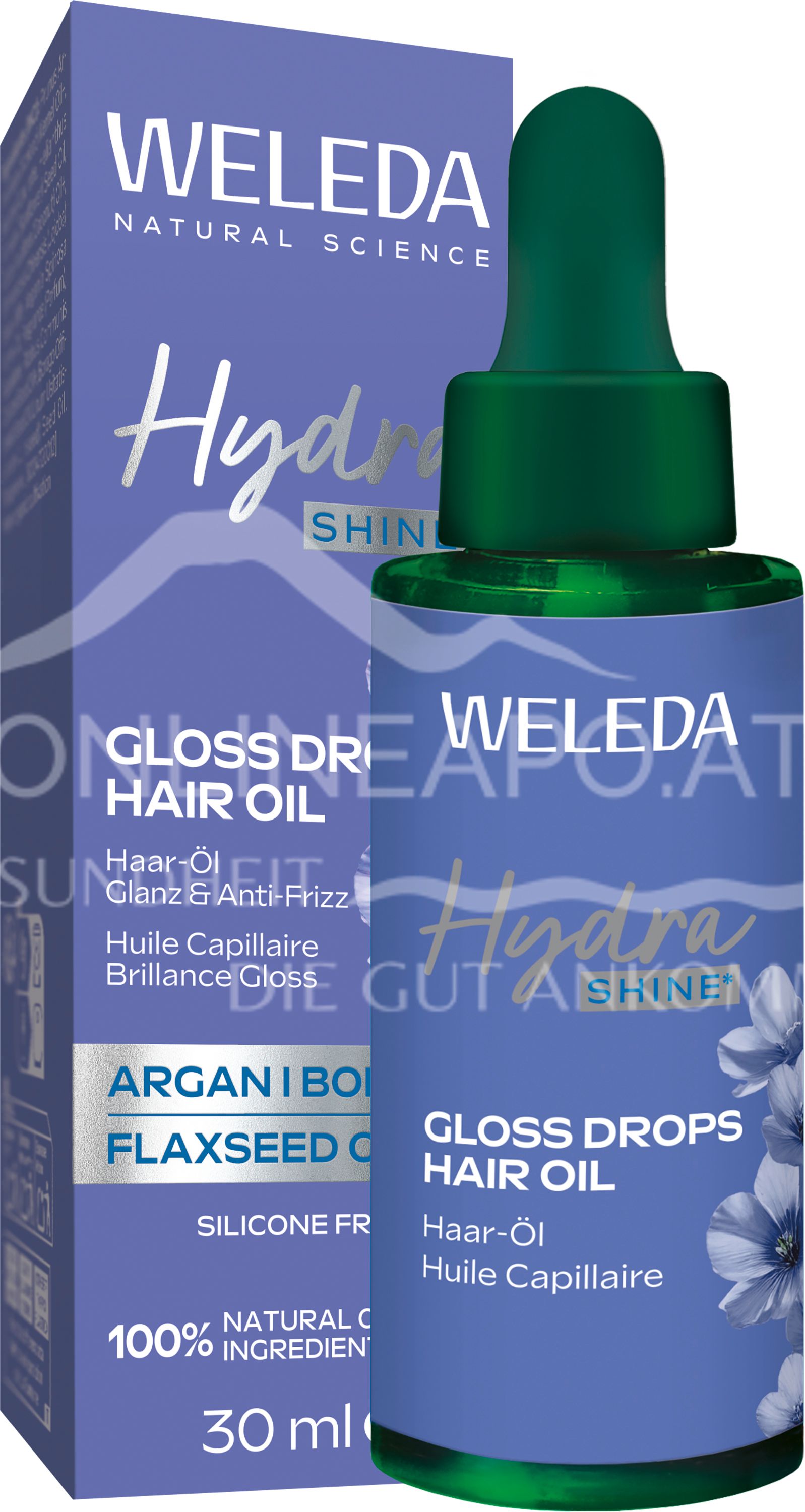 Weleda Hydra Shine Gloss Drops Haar-Öl Alpen-Lein