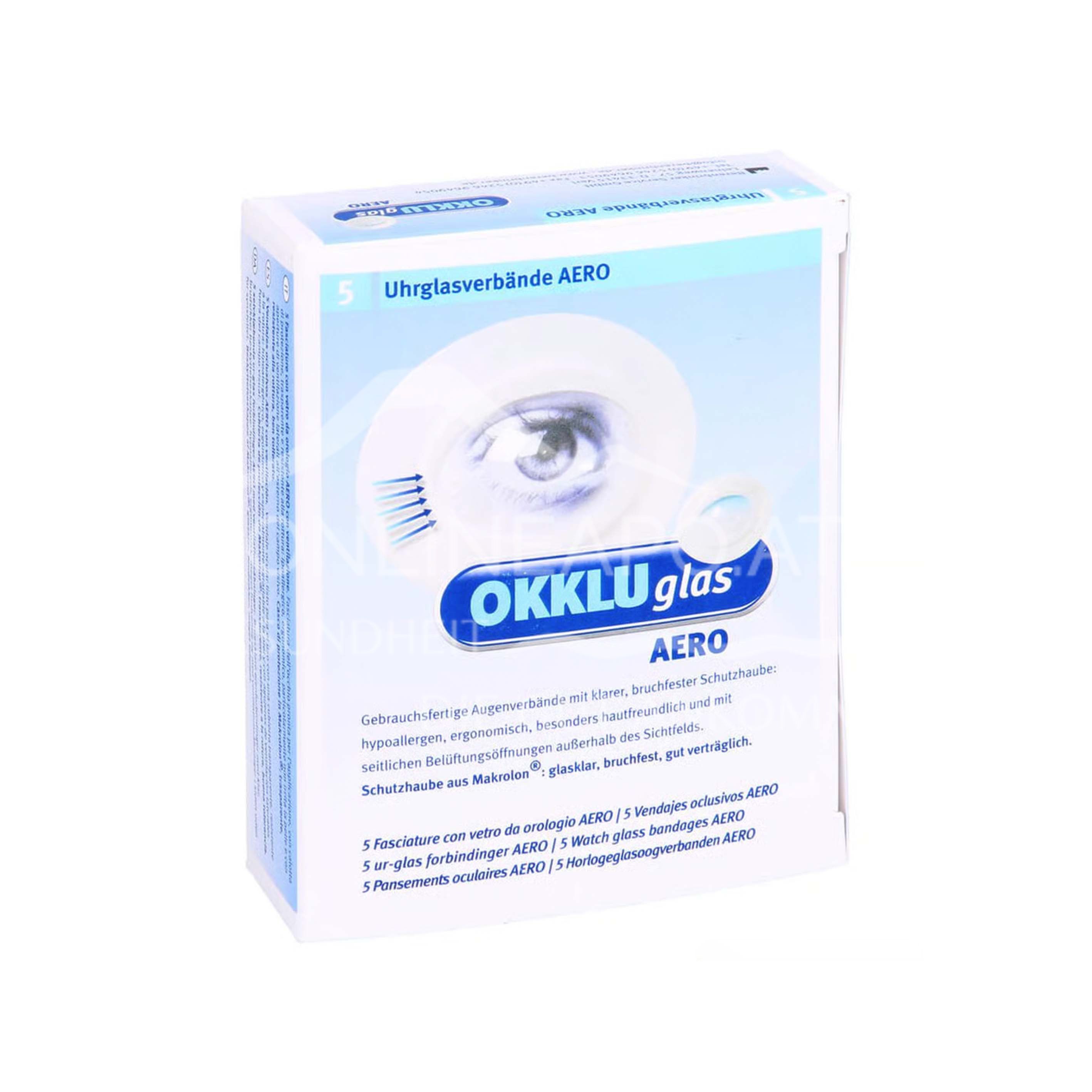 OKKLUglas® AERO Uhrglasverband, Selbstklebend, belüftet - 93 x 74 x 18 mm