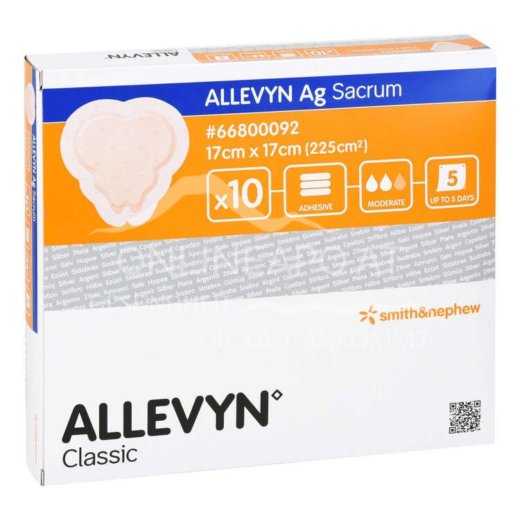 ALLEVYN Ag SACRUM Schaumverband 17 x 17 cm
