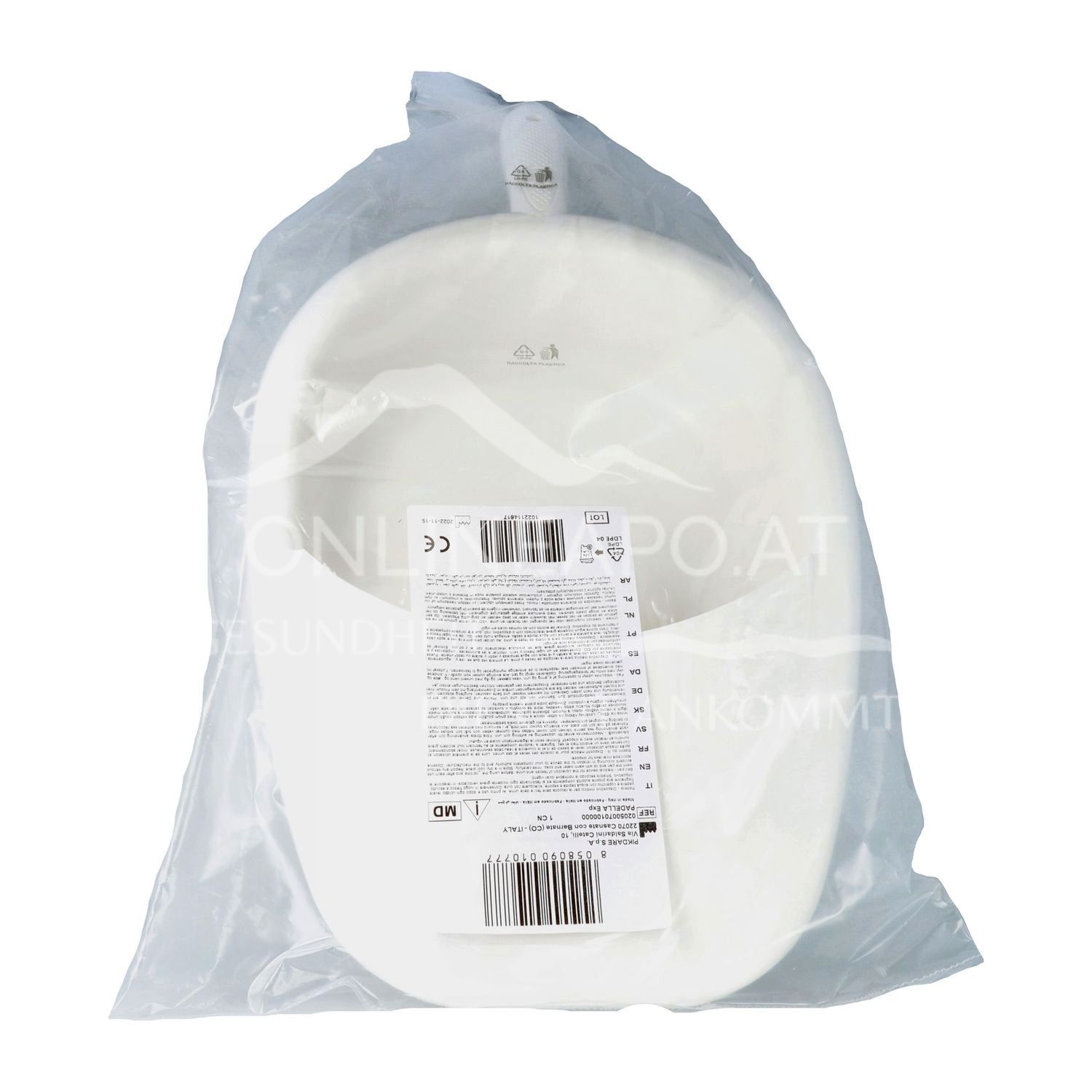 Büttner Frank Leibschüssel Plastik oval, Stiel, 40 x 52,5 cm