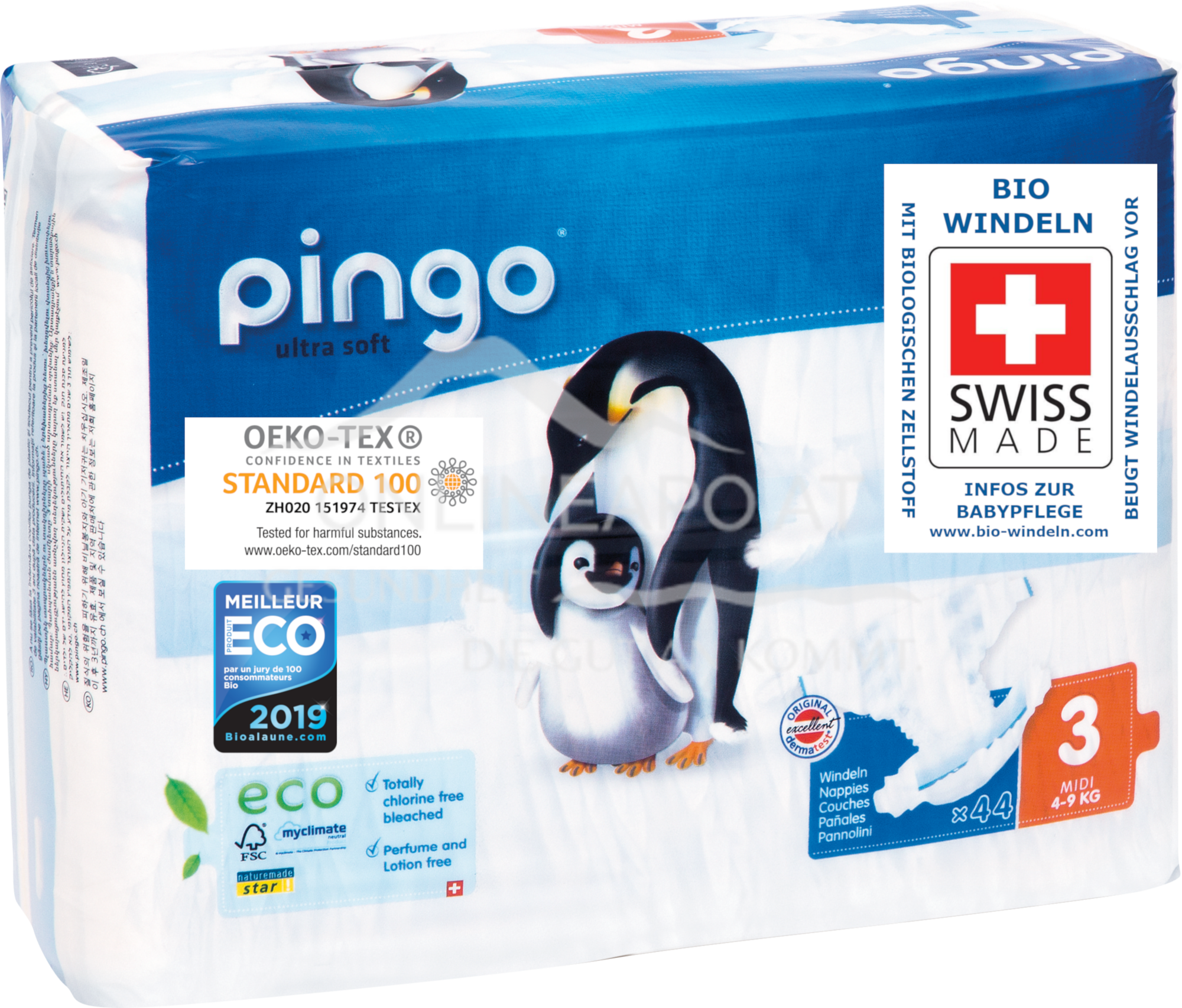 Bio Windeln Midi 4-9kg Pinguin – Pingo Swiss