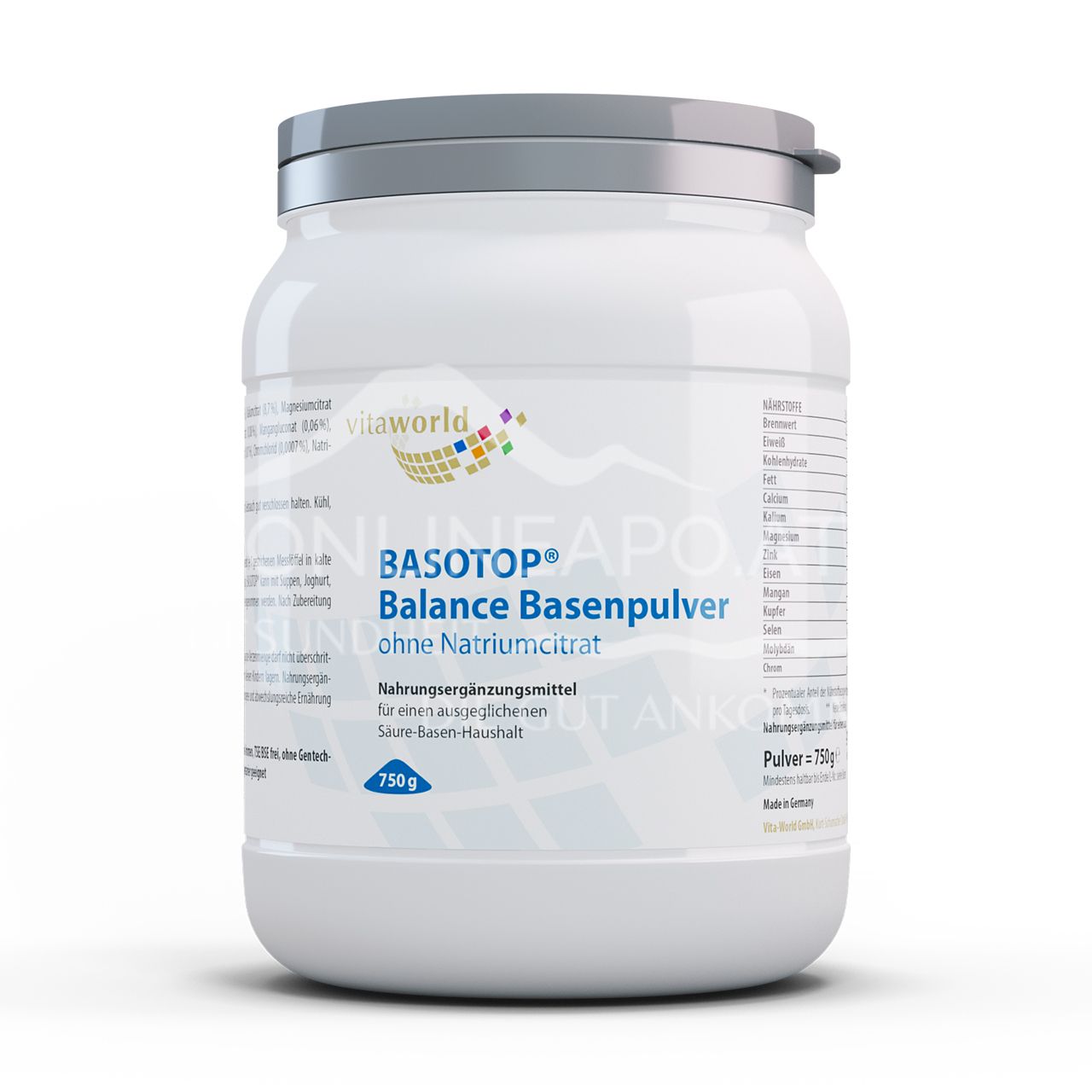 Vitaworld BASOTOP Balance Basenpulver ohne Natriumcitrat