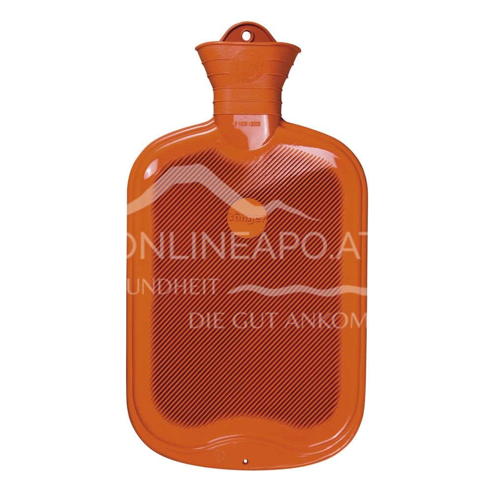 Singer hot water bottle with lamella orange on both sides - 2,0L