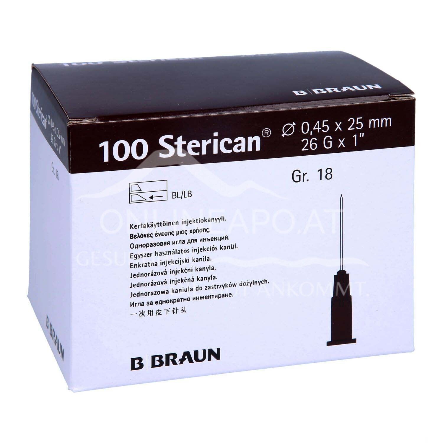Sterican® Standard Gr.18 G26 x 1", Ø 0,45 x 25 mm, braun
