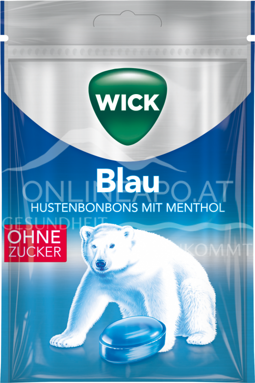 Wick Blau Hustenbonbons mit Menthol - ohne Zucker