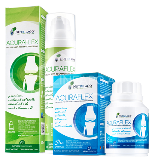 Nutrilago® Acuraflex Komplett (60 Kapseln + 100 ml Creme)