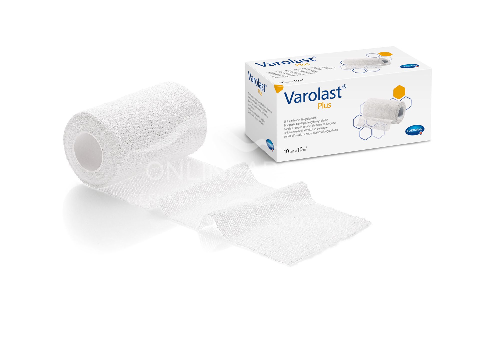 Varolast® Plus zinc paste bandages, stretched length, individually in foil pouch, 10 cm x 10 m