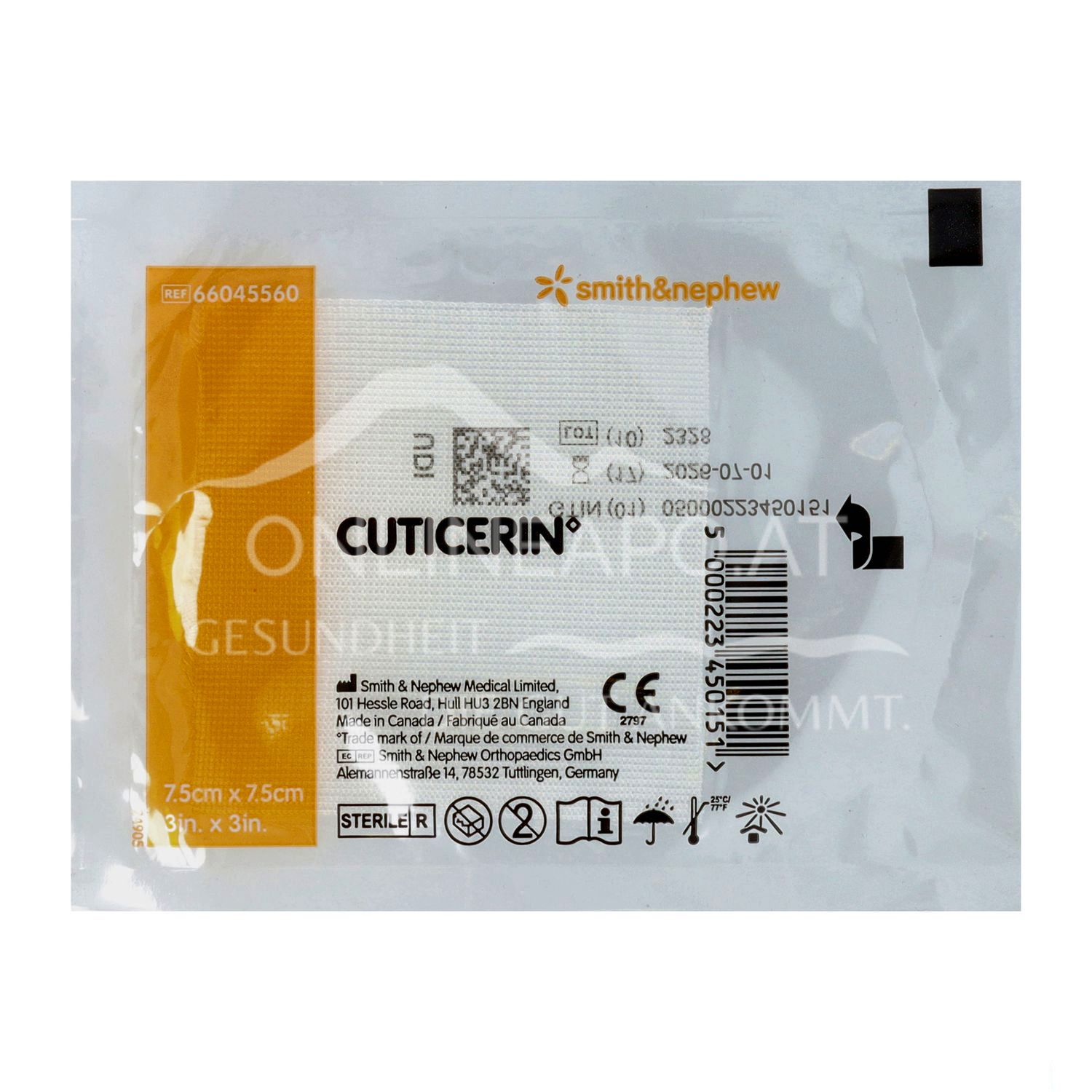 CUTICERIN Eucerit®-haltige Salbenkompresse steril, 7,5 x 7,5 cm