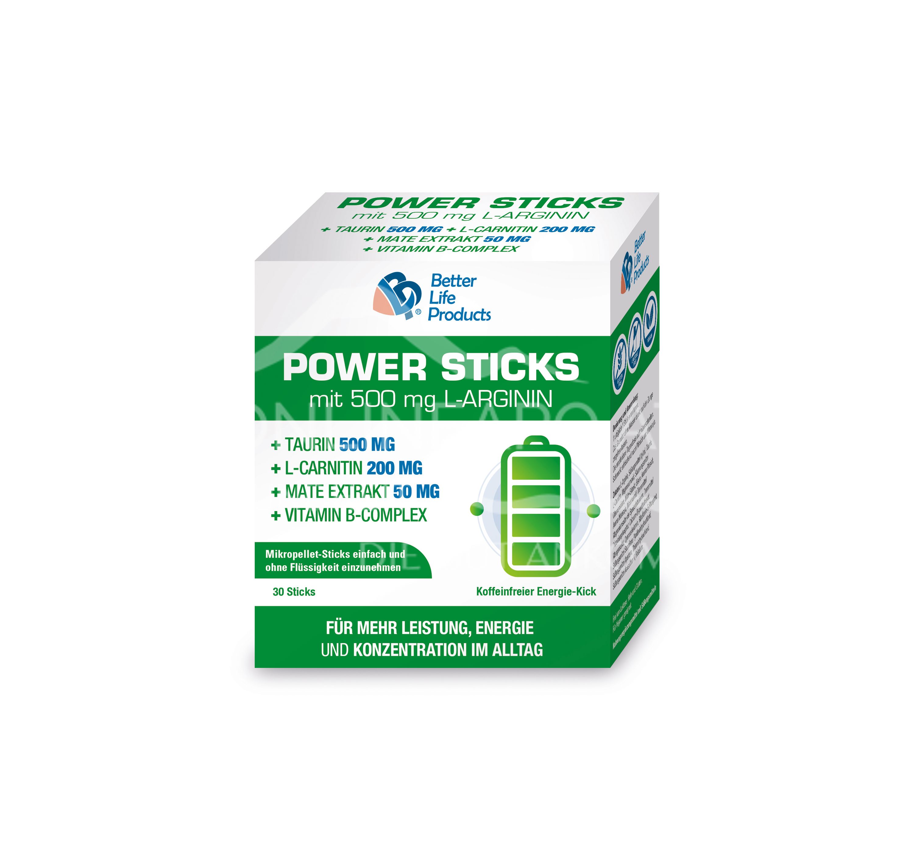 Better Life Products® Power Sticks mit 500 mg L-Arginin