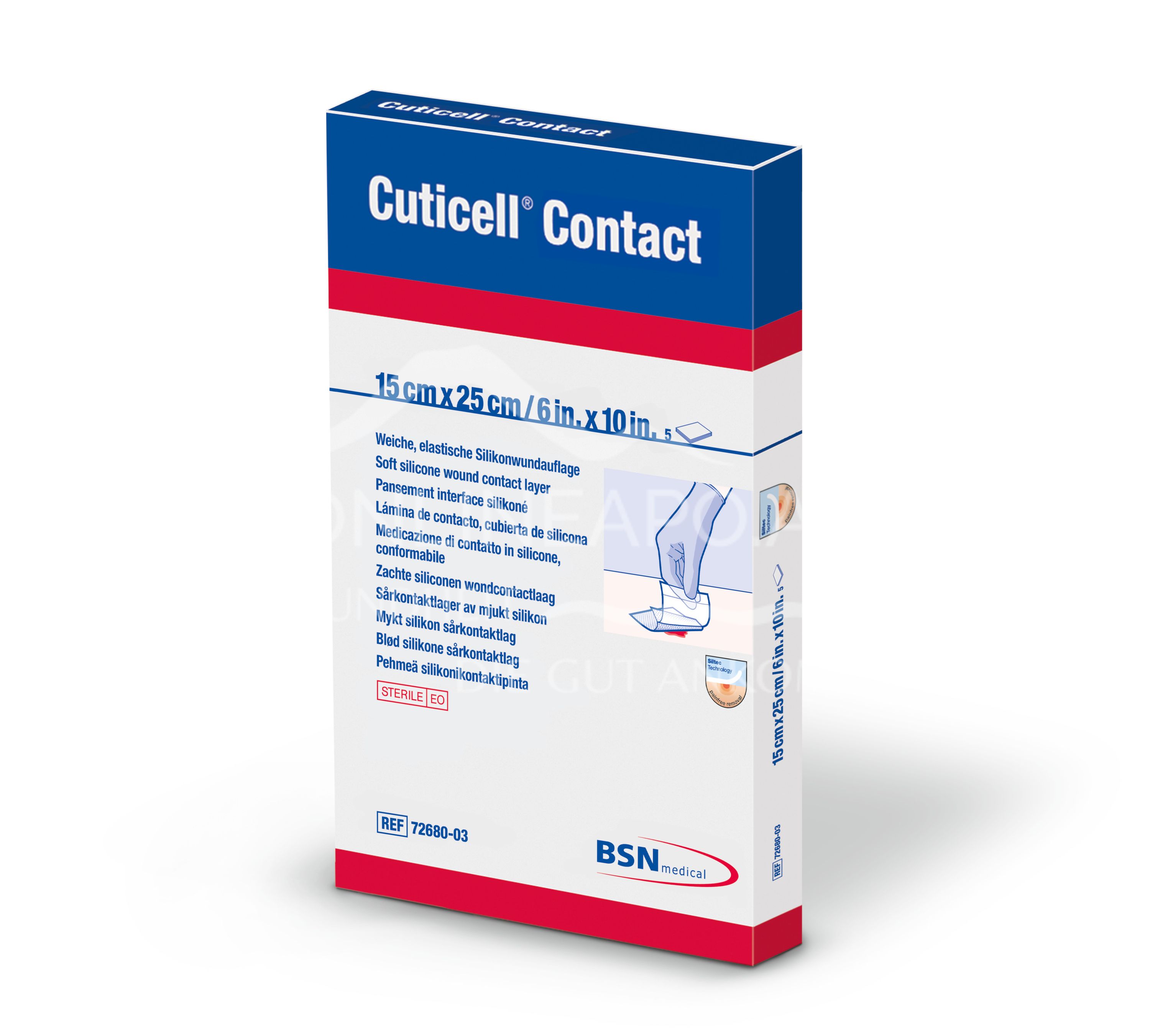 Cuticell® Contact silicone wound contact layer 15 x 25 cm sterile