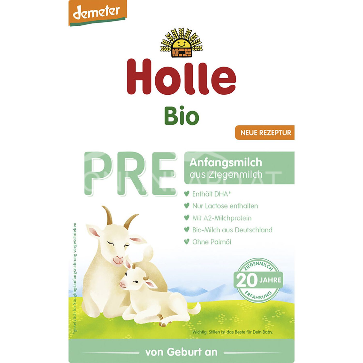 Holle Bio-Anfangsmilch PRE aus Ziegenmilch Pulver