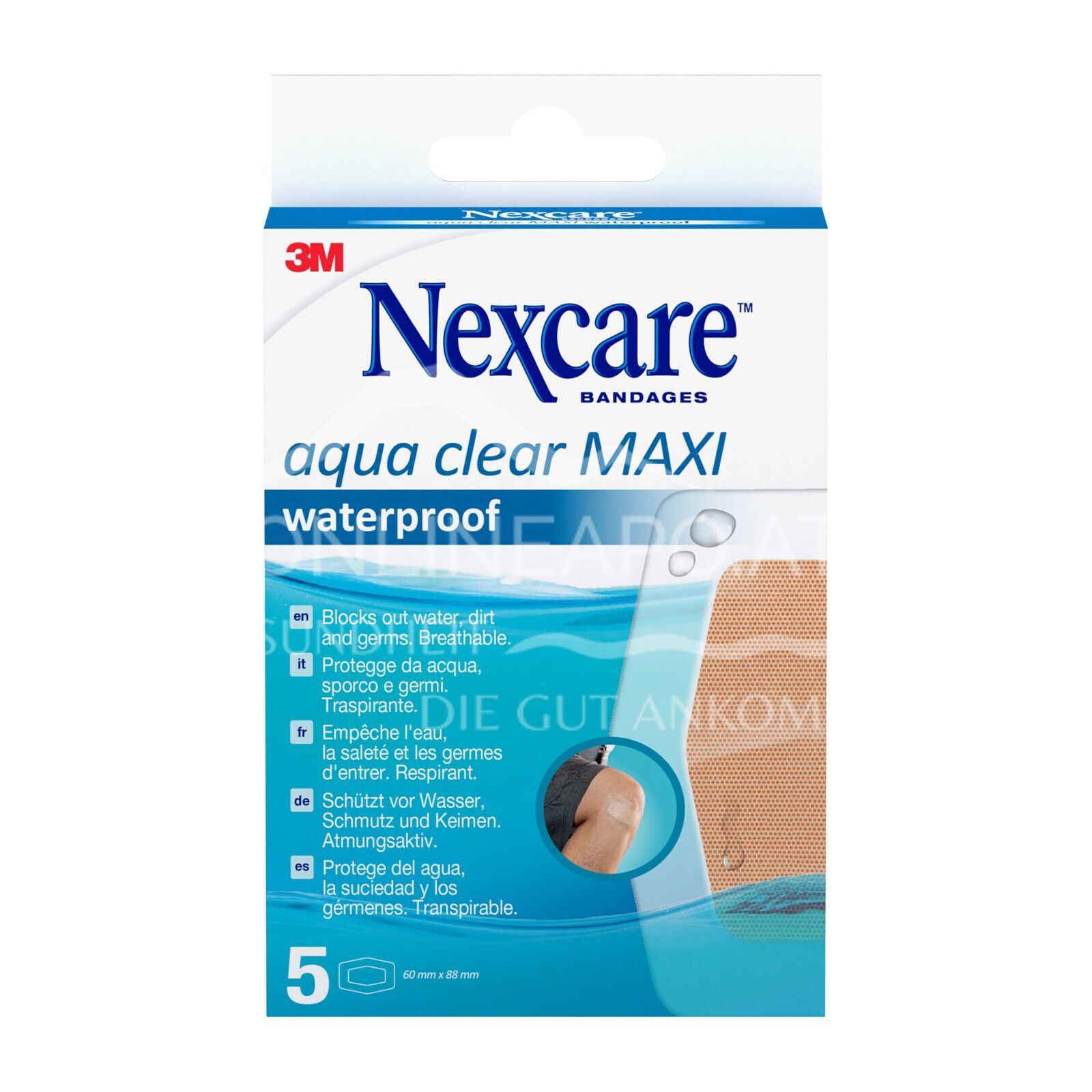 3M Nexcare™ Aqua Clear MAXI Waterproof Pflaster, 60 x 88 mm