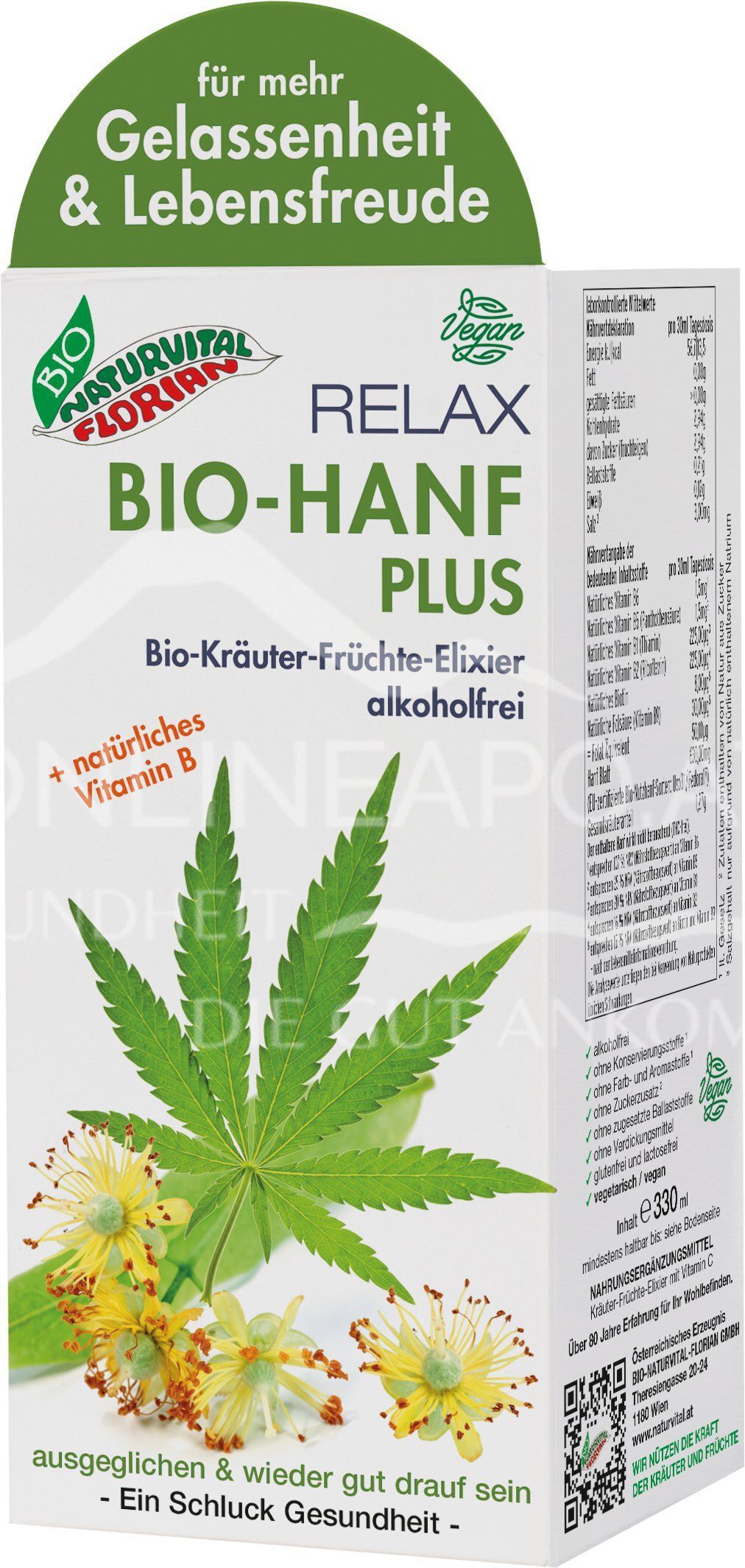 Bio Naturvital Florian Relax Bio-Hanf Plus Bio-Kräuter-Früchte-Elixier