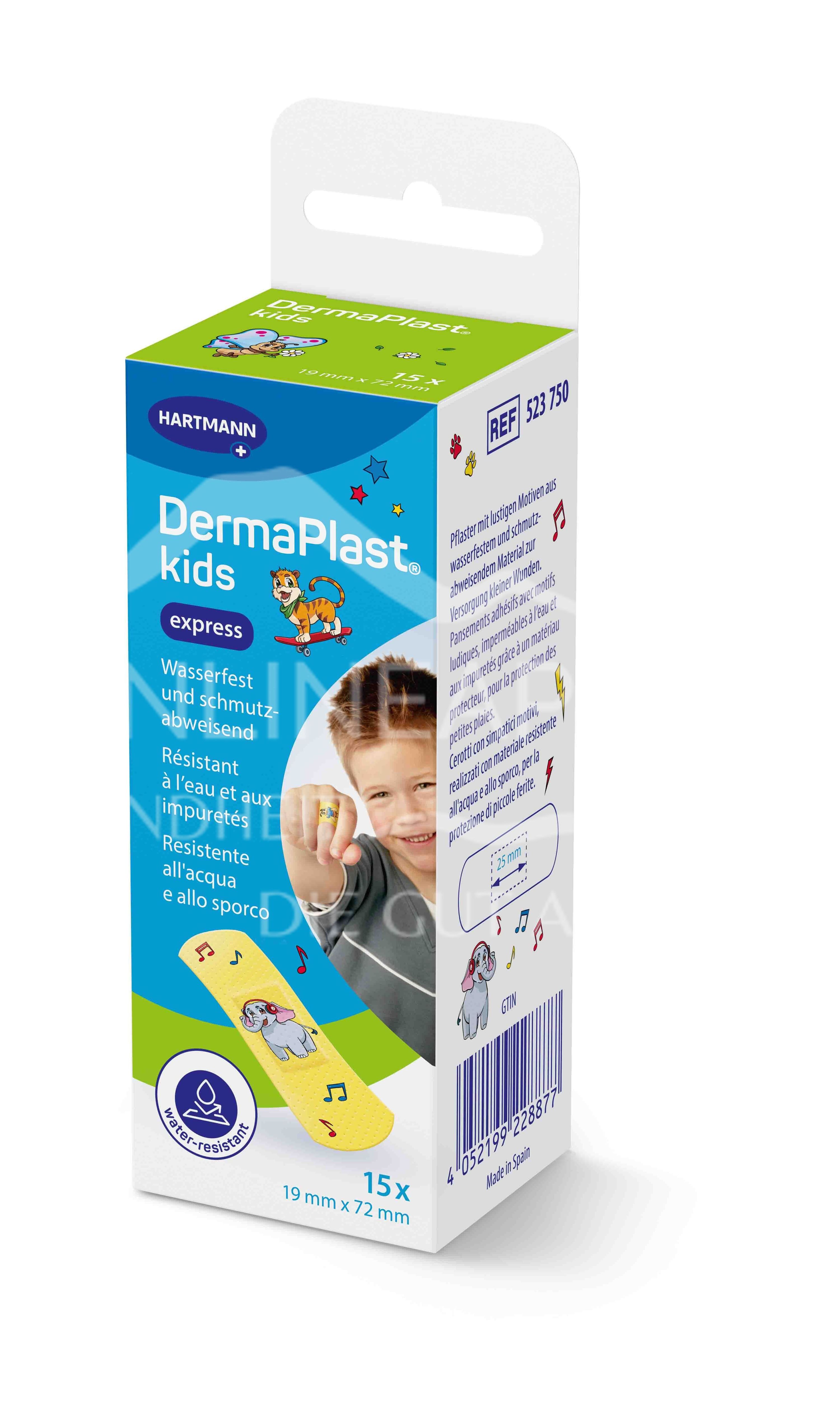 DermaPlast® Kids Kinder Pflaster Express Packung Strips, einzeln verpackt 19 x 72 mm