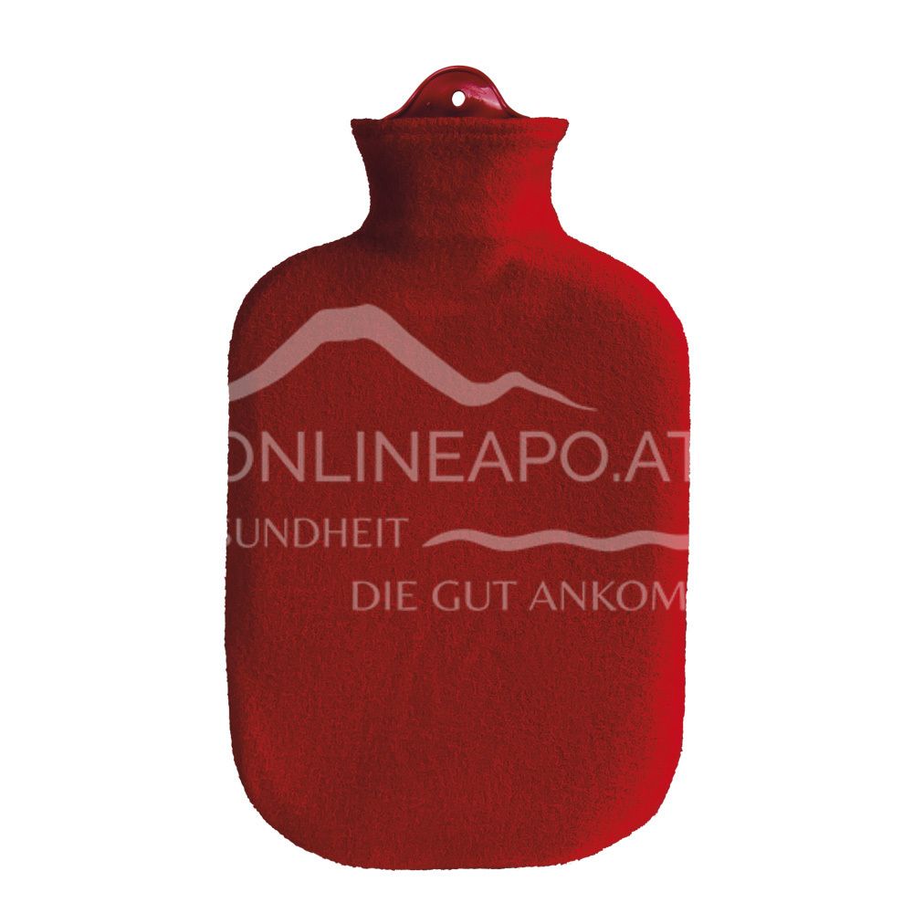 Singer hot water bottle with contour cover, red - 2.0L