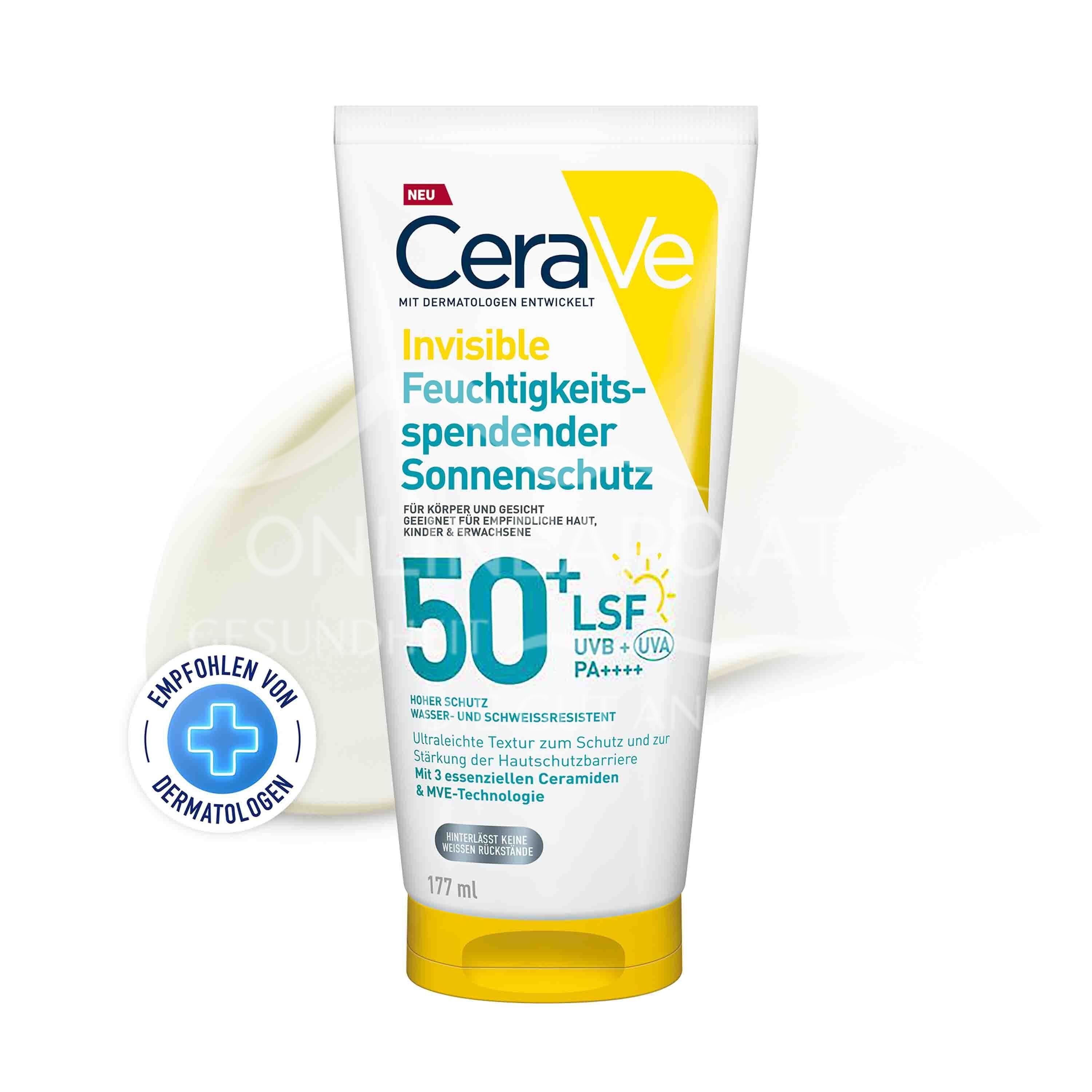 CeraVe Invisible Feuchtigkeitsspendender Sonnenschutz LSF 50+
