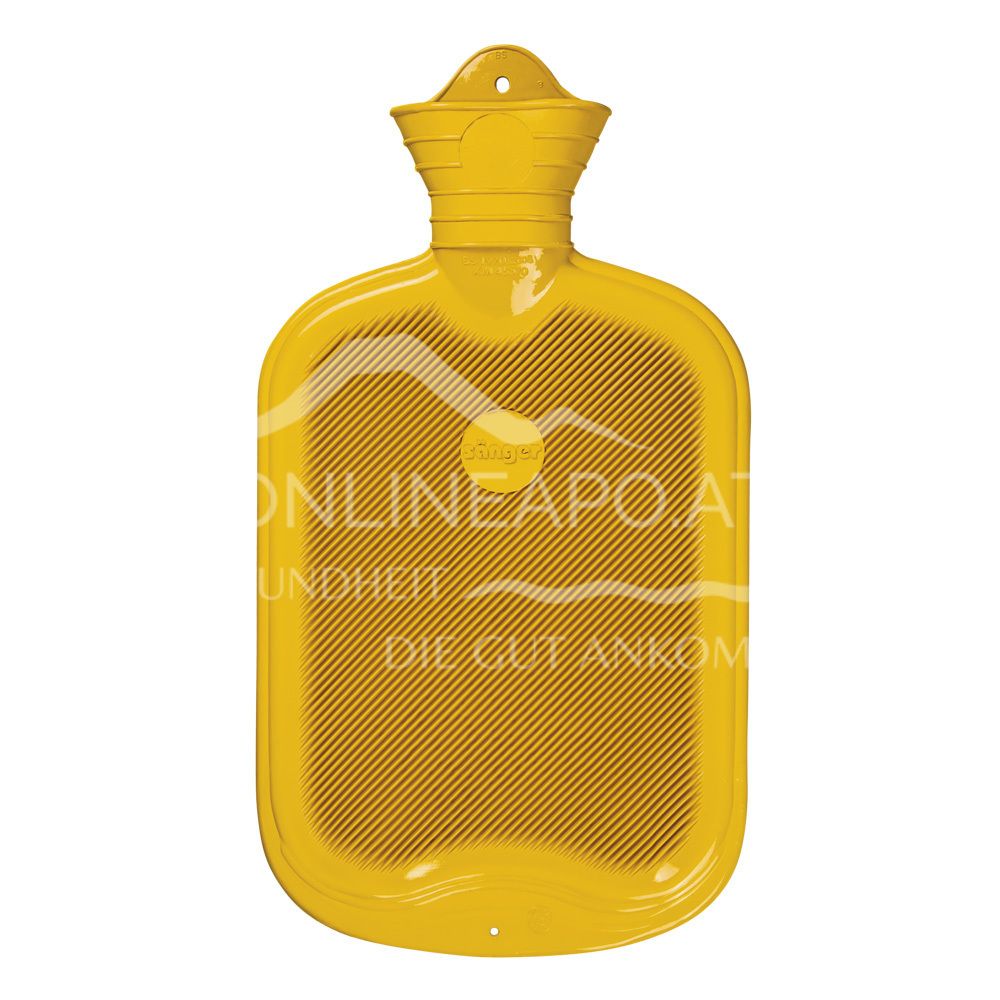Singer hot water bottle double-sided with lamella yellow - 2,0L