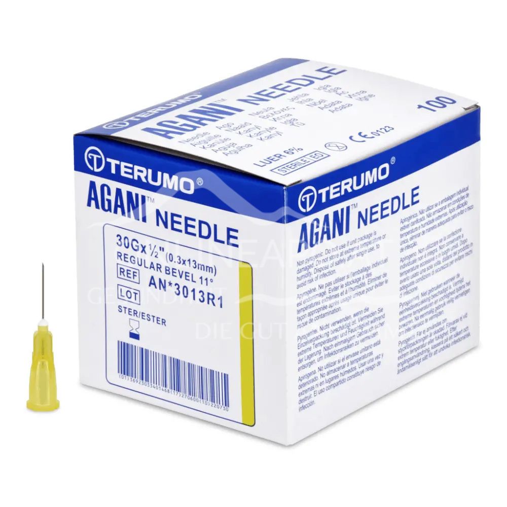 Terumo® Agani™ disposable cannula 30G x 1/2", Ø 0.3 x 13 mm, yellow