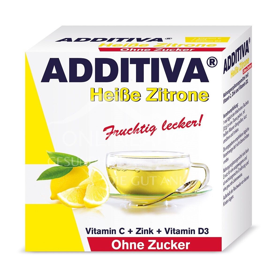 ADDITIVA® Heiße Zitrone Heißgetränkepulver ohne Zucker 10 g
