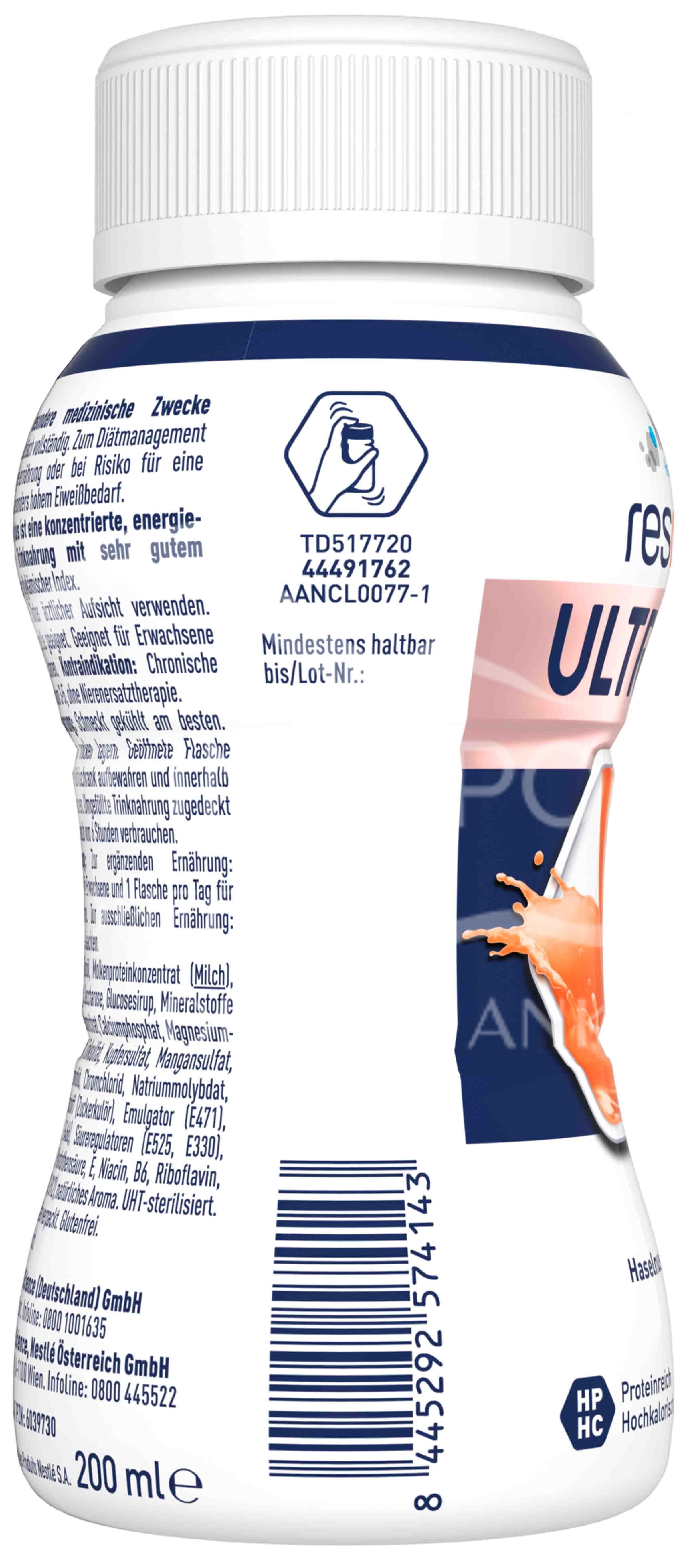Resource® ULTRA plus High Protein Haselnuss Trinknahrung 200 ml