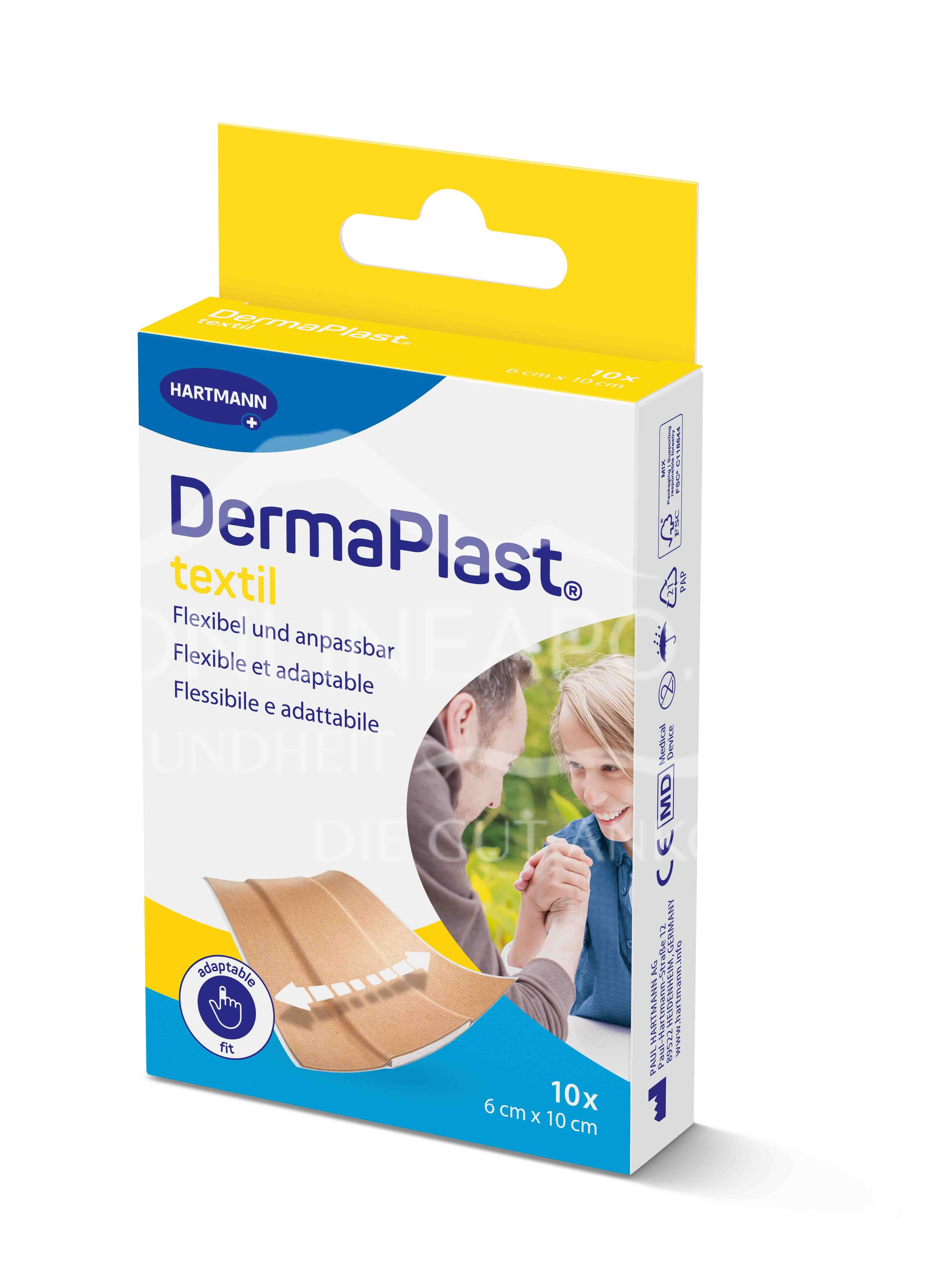 DermaPlast® Textile plasters, quick wound dressing, can be cut to size - 6 x 10 cm
