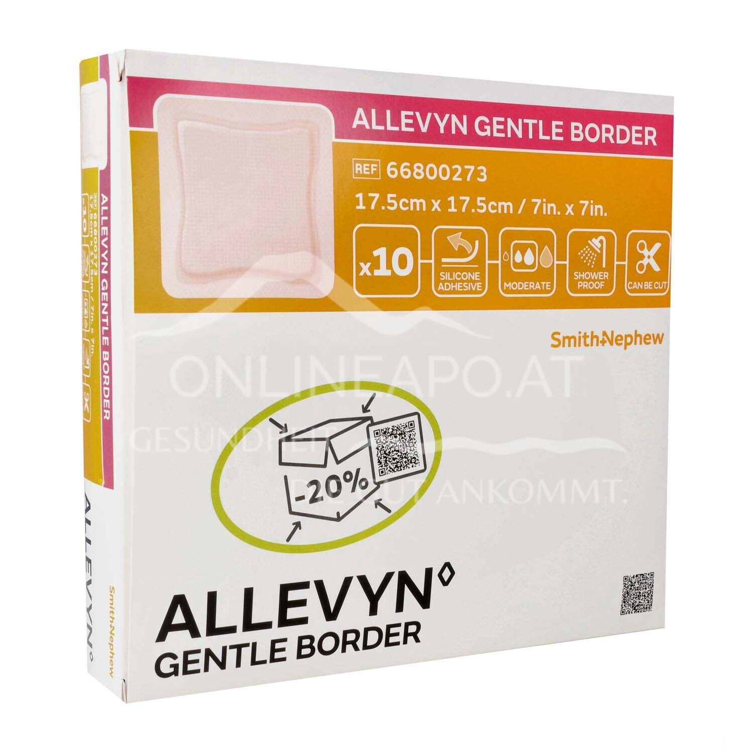 ALLEVYN GENTLE BORDER haftender Wundverband steril, 17,5 x 17,5 cm