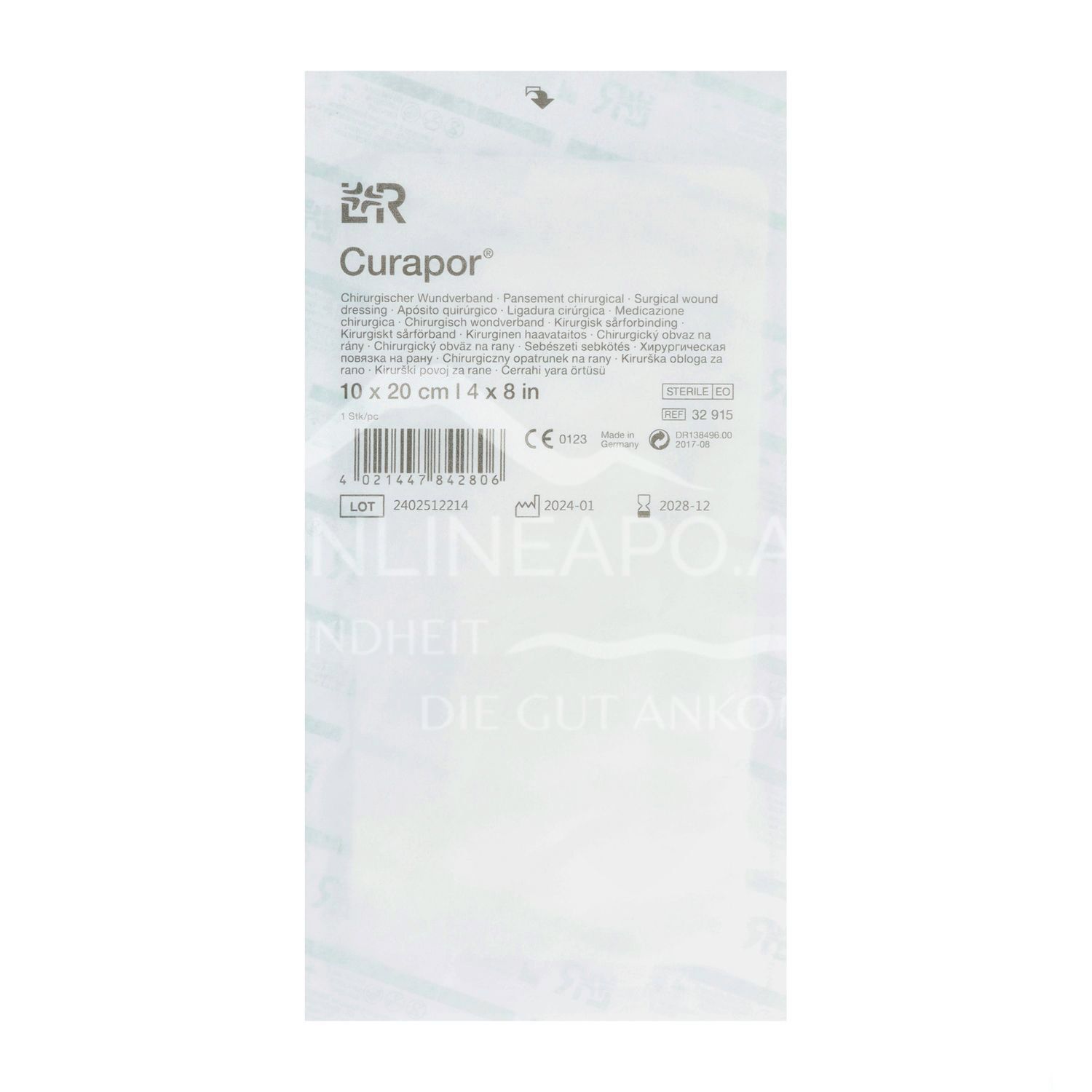 Curapor® Surgical wound dressing sterile, 10 x 20 cm