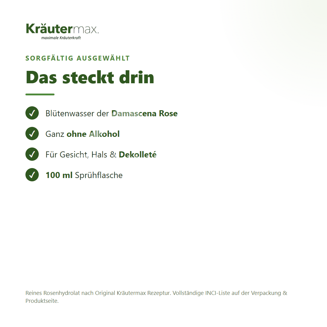 Kräutermax Rosenwasser Rosenhydrolat Spray