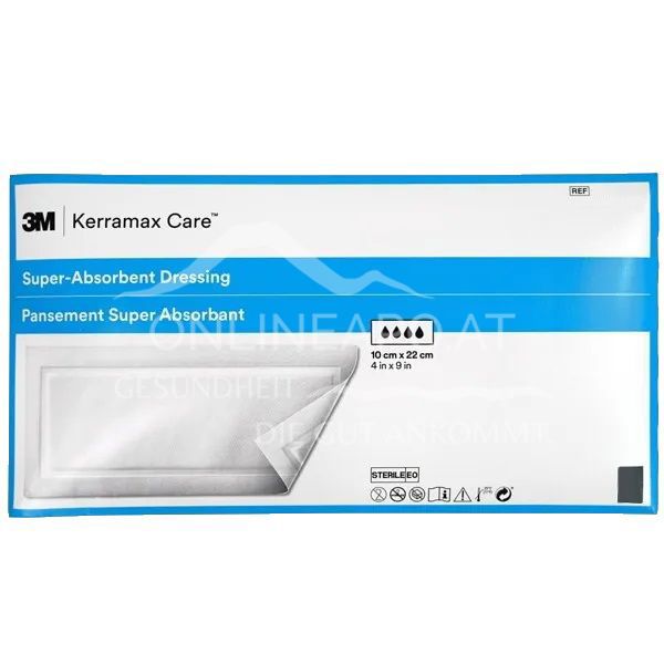 3M™ Kerramax Care™ Superabsorbent wound dressing without adhesive edge, sterile, 5 x 5 cm