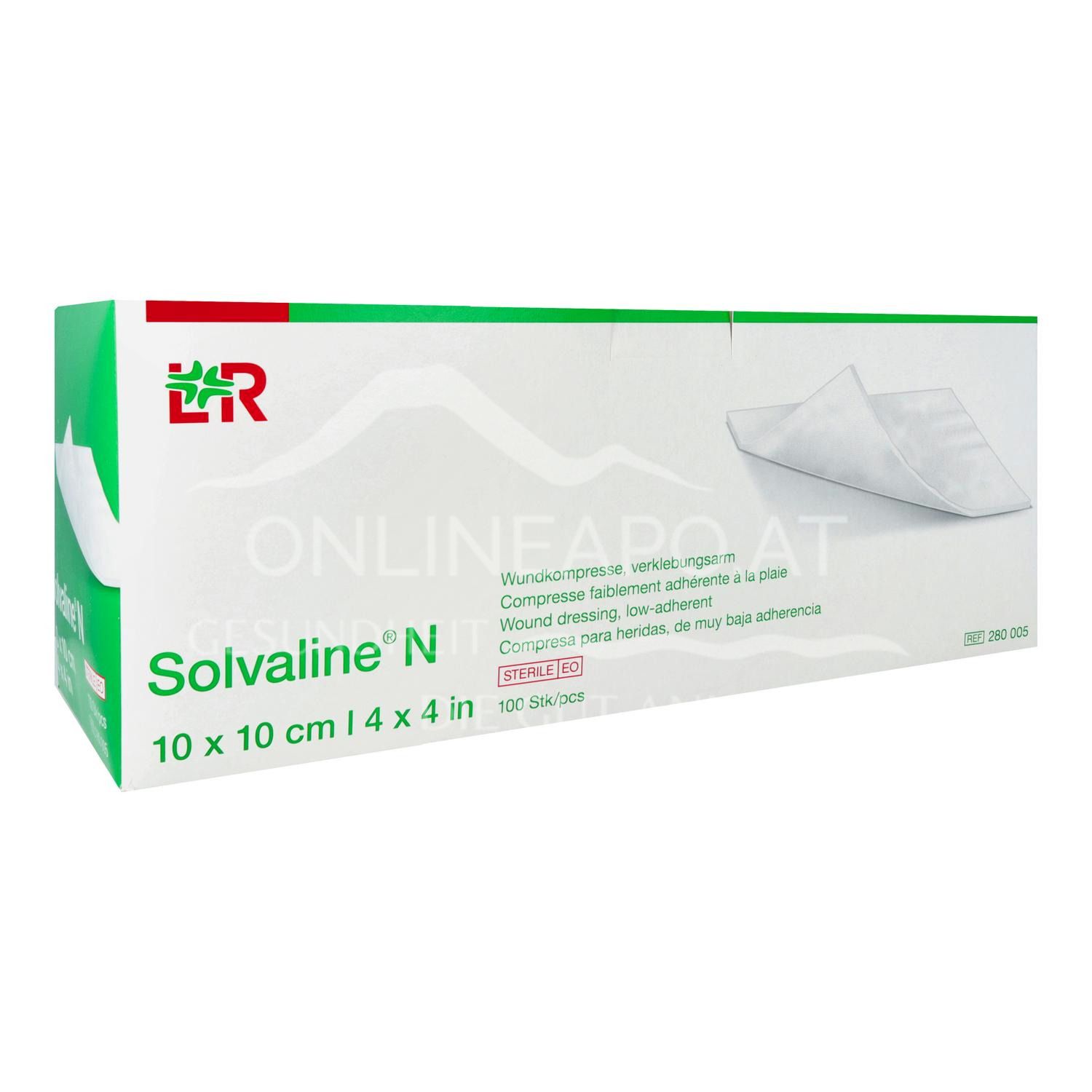 Solvaline® N Wundkompressen steril, verklebungsarm, 10 x 10 cm
