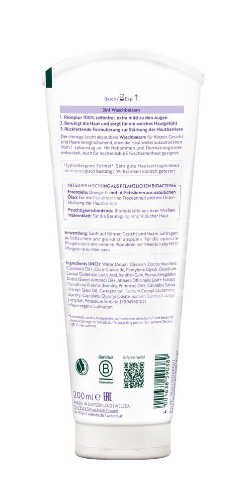 Weleda Baby MED 3 in 1 Waschbalsam Weisse Malve