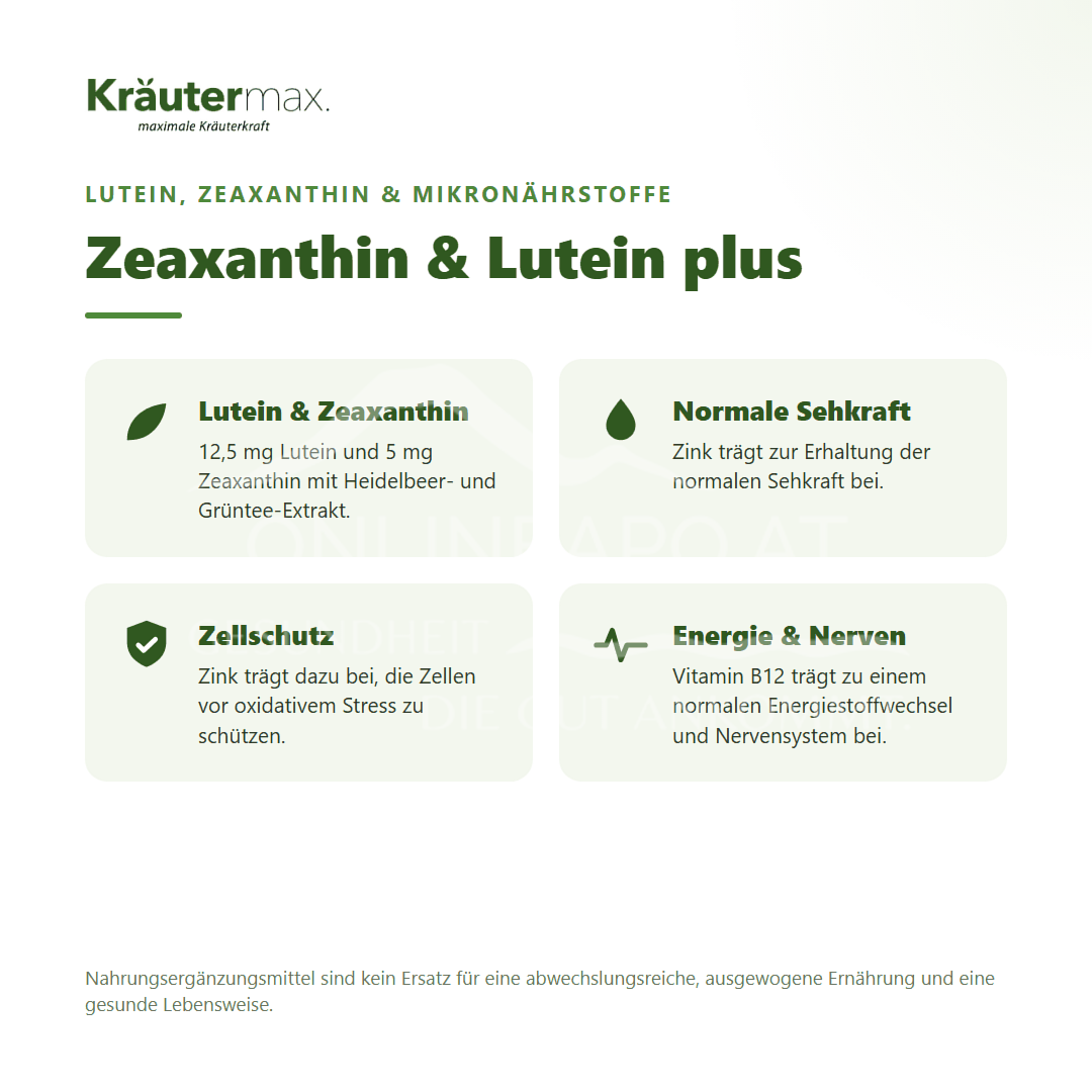 Kräutermax Zeaxanthin & Lutein+ Kapseln