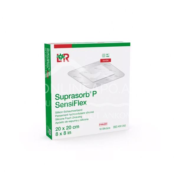 Suprasorb® P SensiFlex border silicone foam dressing, sterile, 20 x 20 cm