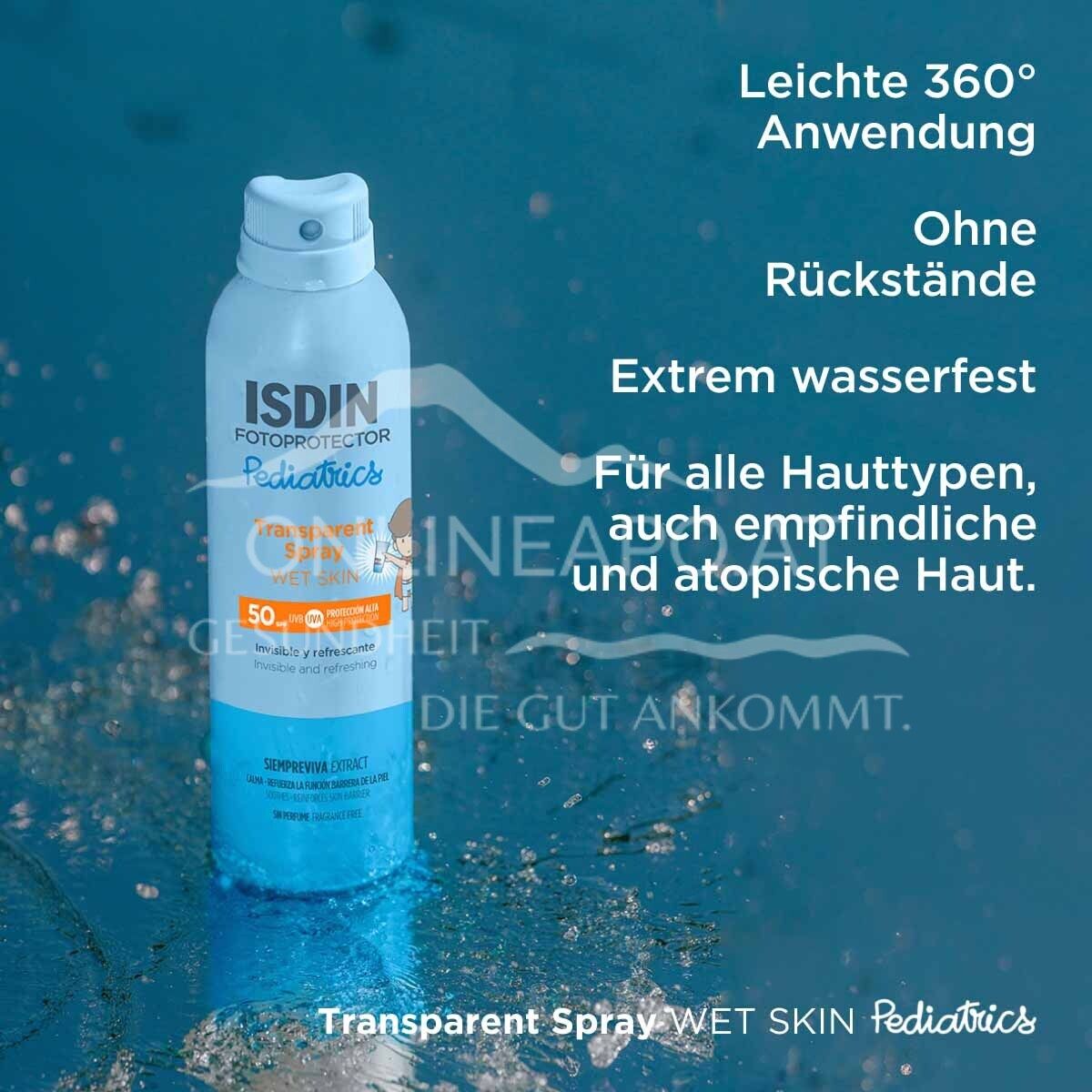 ISDIN Fotoprotector Transparent Spray Wet Skin Pediatrics LSF 50