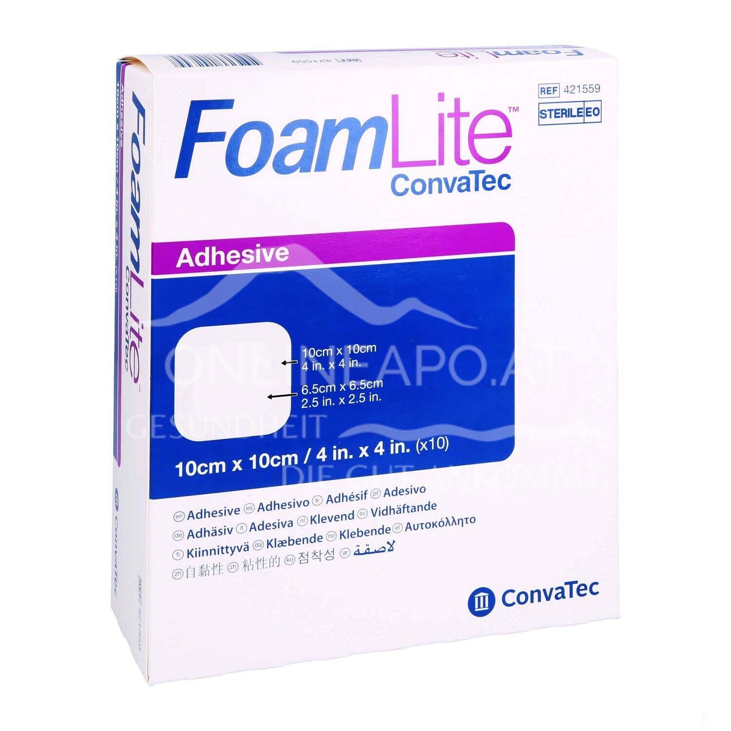 ConvaTec FoamLite Adhesive Schaumverband steril, 10 x 10 cm