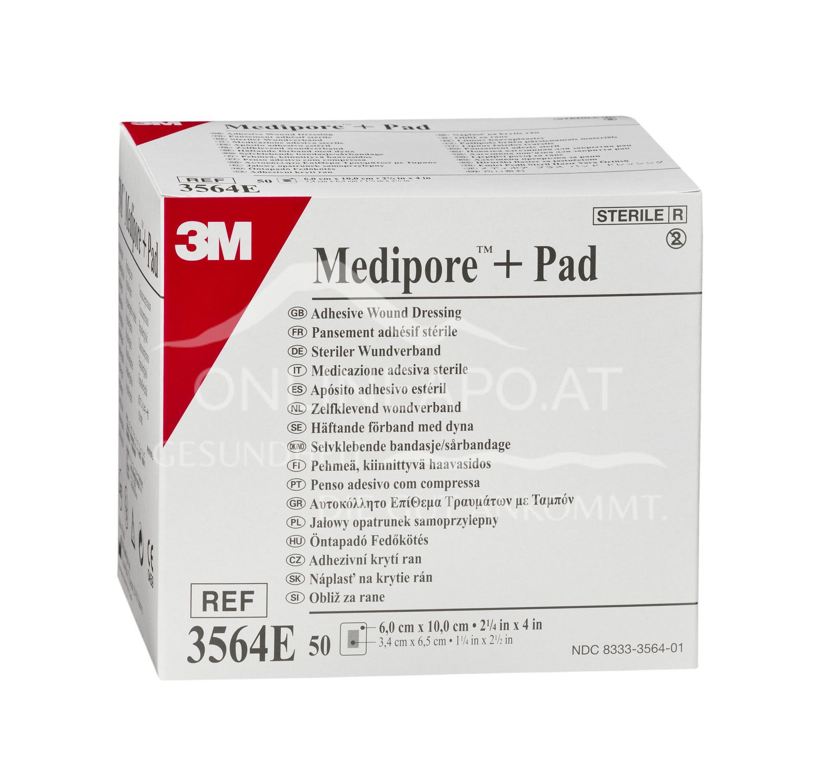 3M™ Medipore™ + Pad Steriler Wundverband mit Wundauflage, 3564E, 6 x 10 cm