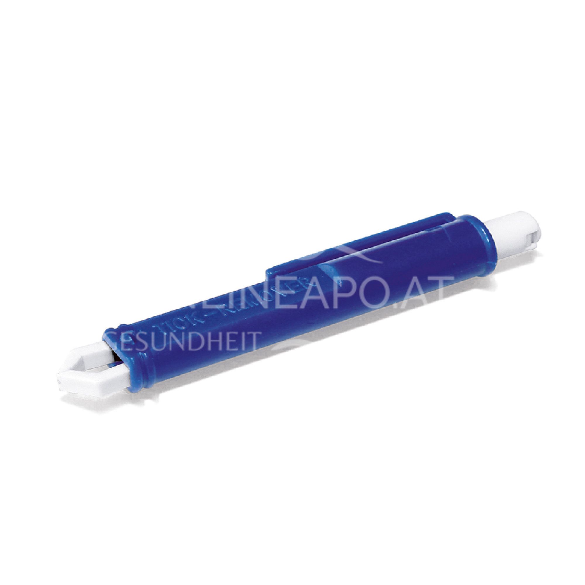 Tick remover with clip, blue