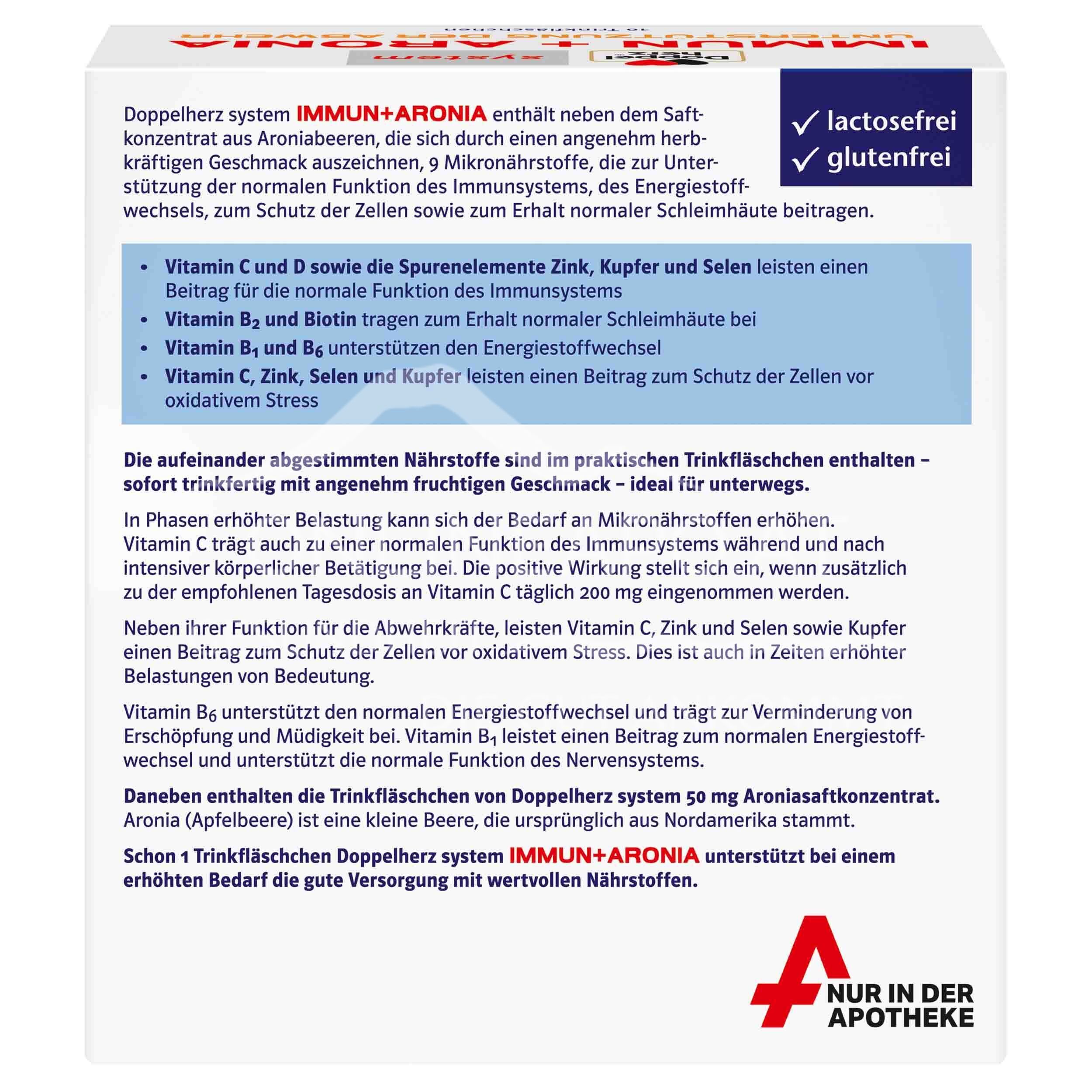 Doppelherz system IMMUN + ARONIA Trinkfläschchen