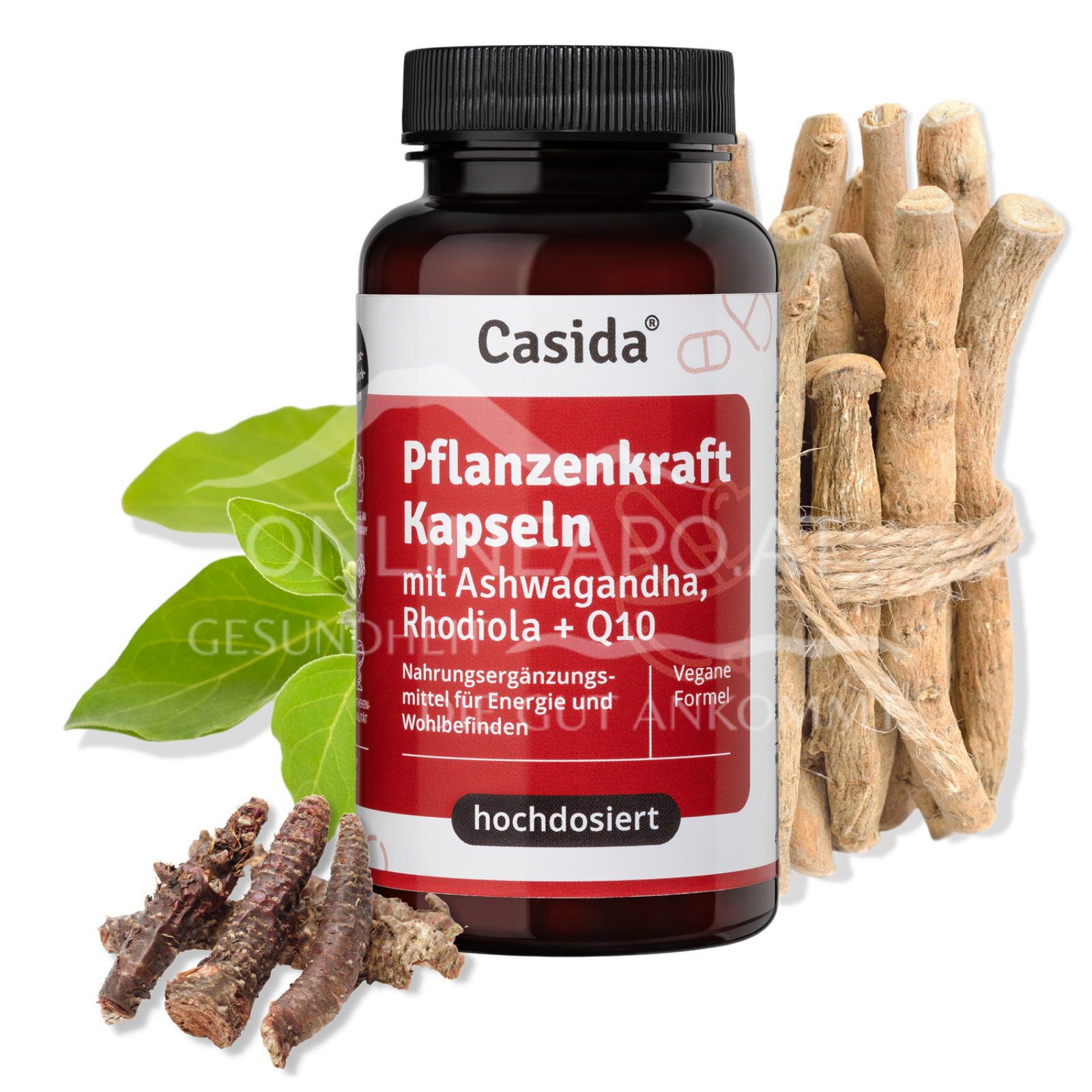 Casida Ashwagandha Kapseln mit Rhodiola, B-Vitaminen & Q10