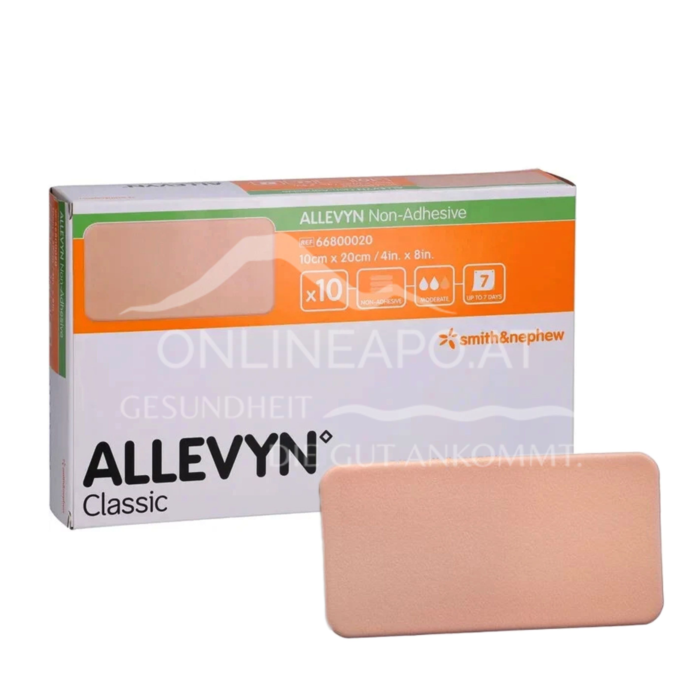 ALLEVYN Non-Adhesive nicht haftender Schaumverband steril, 10 x 20 cm