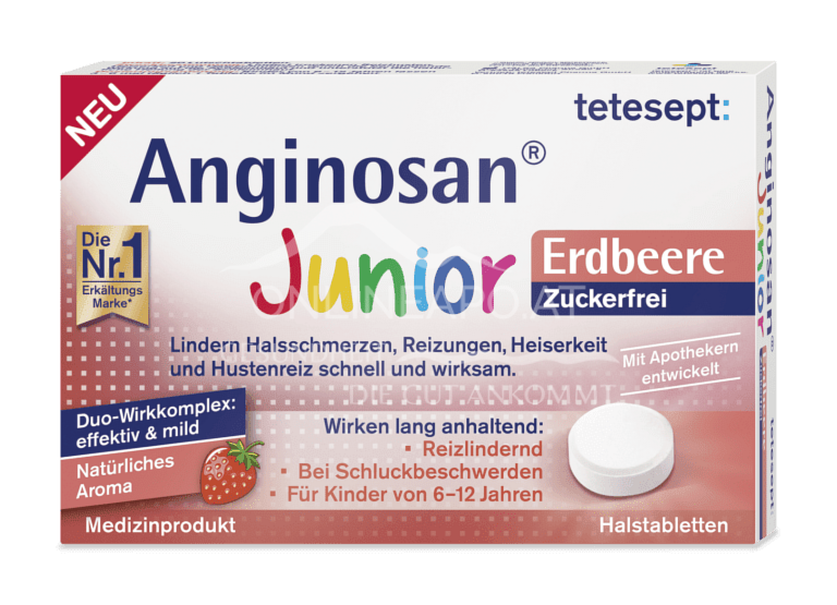 tetesept Anginosan Halstabletten Junior Erdbeere zuckerfrei