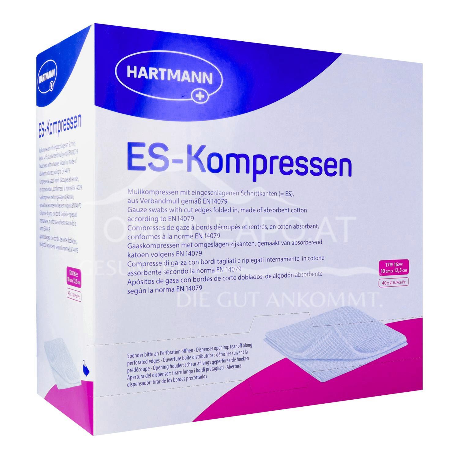 ES compresses 16-fold, sterile, 10 x 12.5 cm, 40 x 2 pieces
