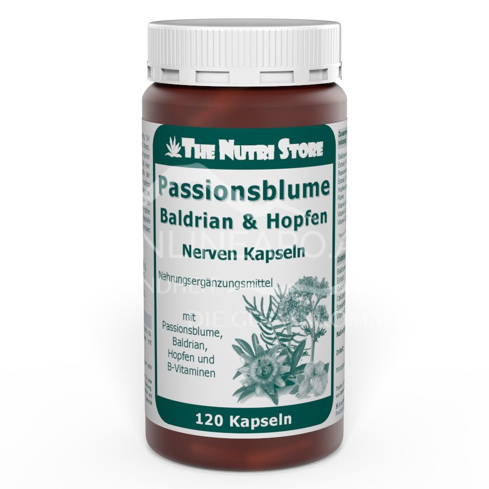 The Nutri Store Passionsblume Baldrian & Hopfen Nerven Kapseln