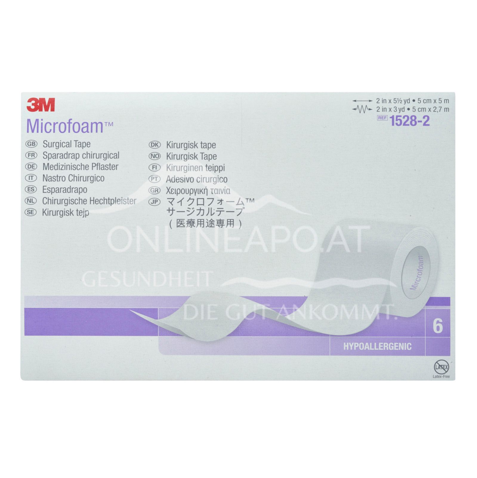 3M™ Microfoam™ Medical Foam Plaster, 1528-2, 5 cm x 5 m