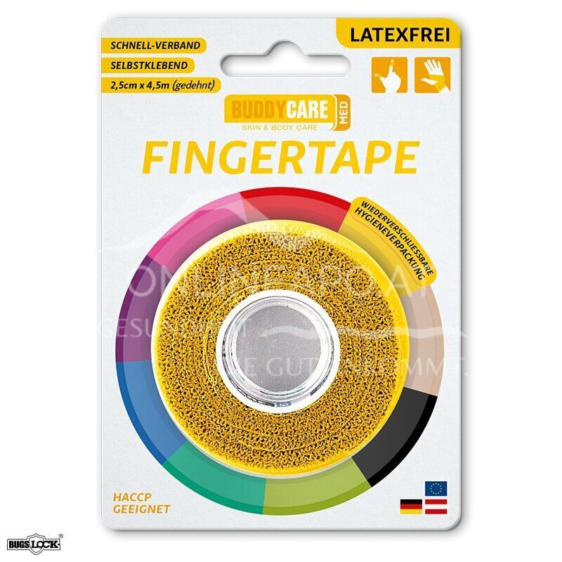 BUDDYCARE® MED Fingertape Gelb 2,5 cm x 4,5 m