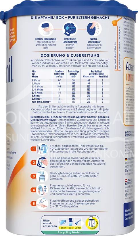 Aptamil Comfort Spezialnahrung Pulver - Von Geburt an
