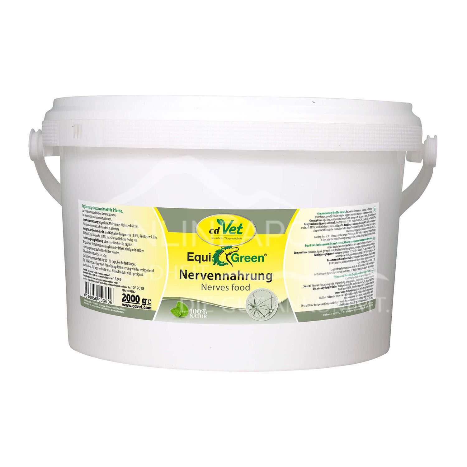 cdVet EquiGreen Nerve Food Powder for Horses and Ponies