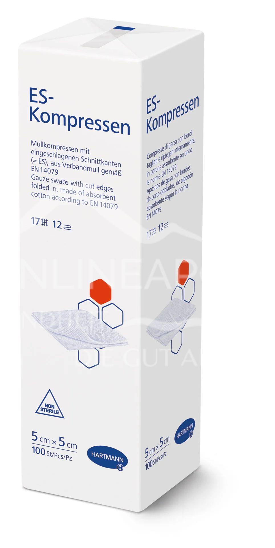 ES compresses 12-fold, non-sterile, 5 x 5 cm